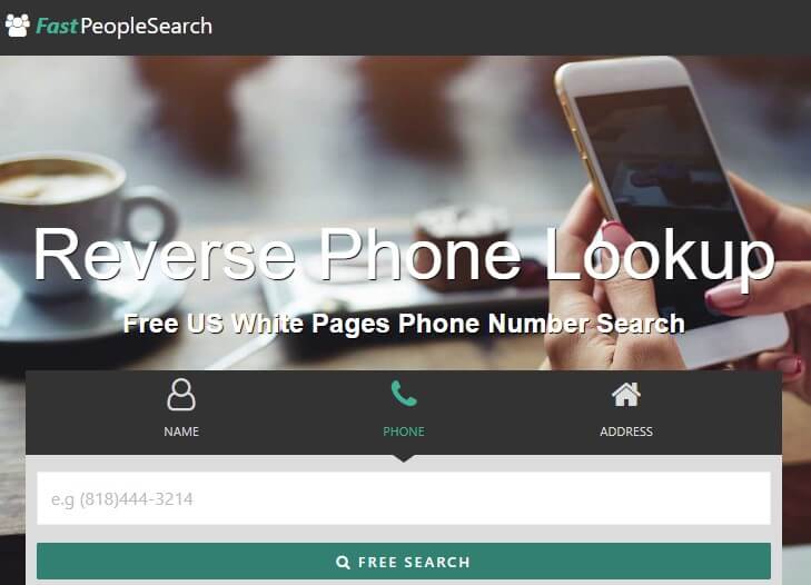 the main page of the FastPeopleSearch website