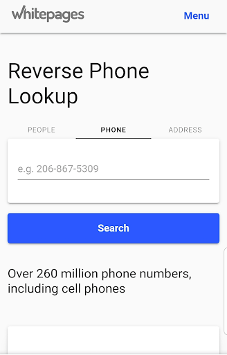 White Pages reverse phone lookup