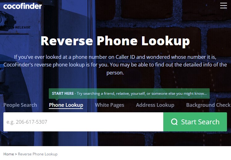 Cocofinder busca por telefone reverso